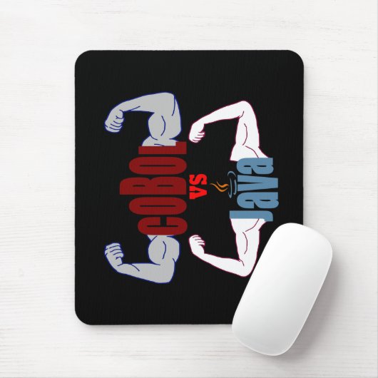 Cobol vs Java Programming Languages Showdown Mousepad (Mit Mouse)