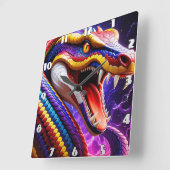 Cobra-farbige rote und gelbe Waage Quadratische Wanduhr (Winkel)