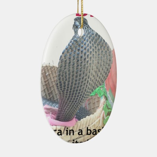 Cobra in Basket Art Print Keramik Ornament (Rechts)