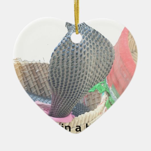 Cobra in Basket Art Print Keramik Ornament (Vorne)