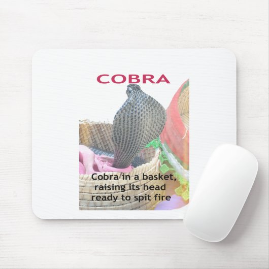 Cobra in Basket Art Print Mousepad (Mit Mouse)