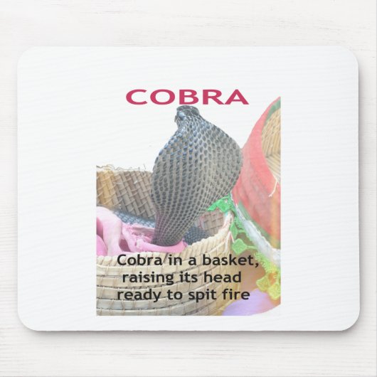 Cobra in Basket Art Print Mousepad (Vorne)