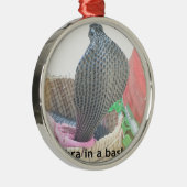 Cobra in Basket Art Print Silbernes Ornament (Rechts)