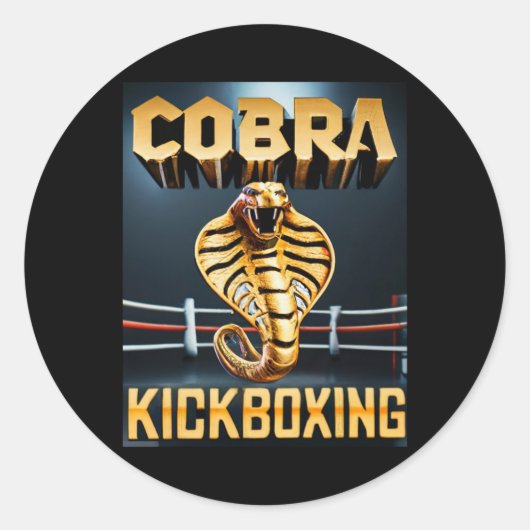 Cobra Kickboxing Design By Don Castillo Runder Aufkleber (Vorderseite)