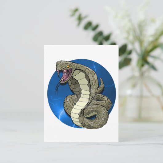 Cobra Lightning Postkarte (Stehend Vorderseite)