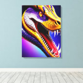 Cobra-lila, lebhafte, weiße und gelbe Waage Leinwanddruck (Insitu (Holzboden))