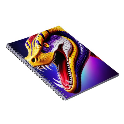 Cobra-lila, lebhafte, weiße und gelbe Waage Notizblock (Rechte Seite)