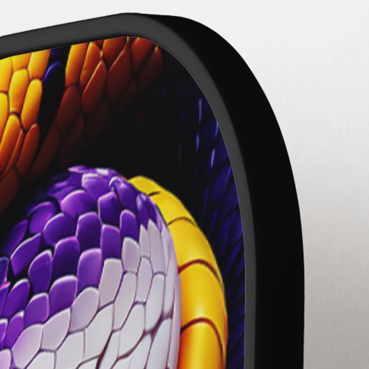 Cobra-lila, lebhafte, weiße und gelbe Waage Pickleball Schläger (Linke Seite)