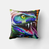 Cobra-Schlange mit kräftigen türkisfarbenen und bl Kissen (Rückseite)