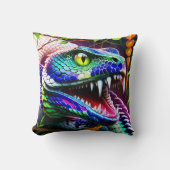 Cobra-Schlange mit kräftigen türkisfarbenen und bl Kissen (Vorderseite)