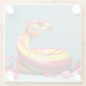 Cobra-Schlange mit lebendiger rot-gelber Waage Glasuntersetzer (Rückseite)