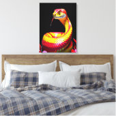 Cobra-Schlange mit lebendiger rot-gelber Waage Leinwanddruck (Insitu (Schlafzimmer))