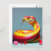 Cobra-Schlange mit lebendiger rot-gelber Waage Postkarte (Vorne/Hinten)