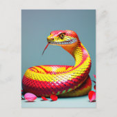 Cobra-Schlange mit lebendiger rot-gelber Waage Postkarte (Vorderseite)