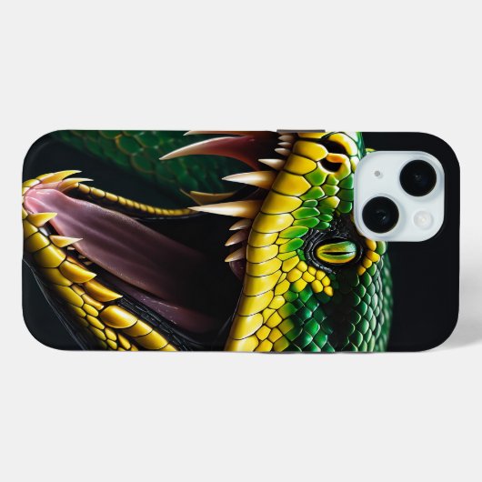 Cobra-Schlange mit lebhaften grünen und gelben Waa Case-Mate iPhone Hülle (Rückseite (Horizontal))