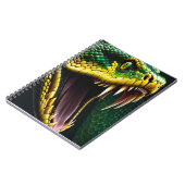 Cobra-Schlange mit lebhaften grünen und gelben Waa Notizblock (Linke Seite)