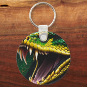Cobra-Schlange mit lebhaften grünen und gelben Waa Schlüsselanhänger (Vorderseite)