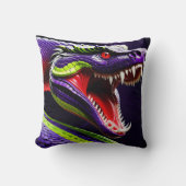 Cobra-Schlange mit lebhaften grünen und lila Waage Kissen (Vorderseite)