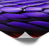 Cobra-Schlange mit lebhaften grünen und lila Waage Poster (Ecke)