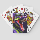 Cobra-Schlange mit lebhaften grünen und lila Waage Spielkarten (Rückseite)