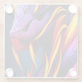 Cobra-Schlange mit lebhaften orangefarbenen und li Glasuntersetzer (Rückseite)