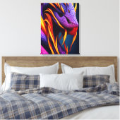 Cobra-Schlange mit lebhaften orangefarbenen und li Leinwanddruck (Insitu (Schlafzimmer))