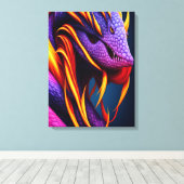 Cobra-Schlange mit lebhaften orangefarbenen und li Leinwanddruck (Insitu (Holzboden))