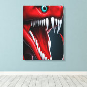 Cobra-Schlange mit lebhaften roten Schuppen und bl Leinwanddruck (Insitu (Holzboden))