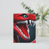 Cobra-Schlange mit lebhaften roten Schuppen und bl Postkarte (Stehend Vorderseite)