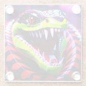 Cobra-Schlange mit limitierten grünen Lippen und r Glasuntersetzer (Rückseite)