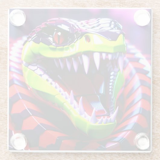 Cobra-Schlange mit limitierten grünen Lippen und r Glasuntersetzer (Rückseite)