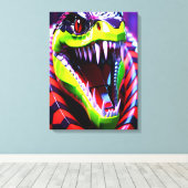 Cobra-Schlange mit limitierten grünen Lippen und r Leinwanddruck (Insitu (Holzboden))