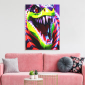 Cobra-Schlange mit limitierten grünen Lippen und r Leinwanddruck (Insitu (Wohnzimmer))