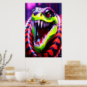 Cobra-Schlange mit limitierten grünen Lippen und r Poster (Küche)