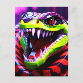 Cobra-Schlange mit limitierten grünen Lippen und r Postkarte (Vorderseite)