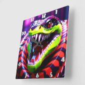 Cobra-Schlange mit limitierten grünen Lippen und r Quadratische Wanduhr (Winkel)