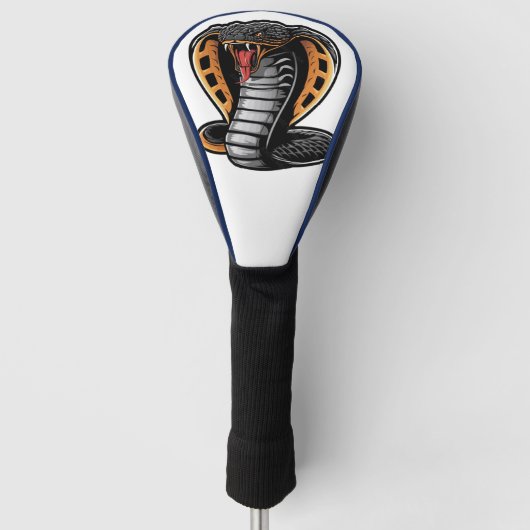 Cobra-Schlangenillustration Schlangendesign Leder Golf Headcover (Vorderseite)