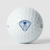 Cobra Snake Blue Illustration Boa Reptile Golfball (Vorderseite)