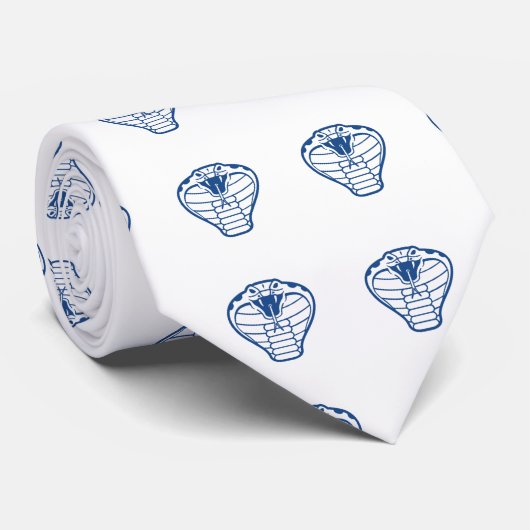 Cobra Snake Blue Illustration Tier Venomous boa Krawatte (Gerollt)