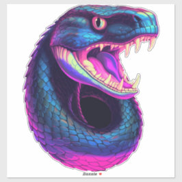 Cobra Snake in Vaporwave-Ästhetik Aufkleber