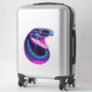 Cobra Snake in Vaporwave-Ästhetik Aufkleber