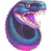 Cobra Snake in Vaporwave-Ästhetik Aufkleber (Vorderseite)