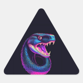 Cobra Snake in Vaporwave-Ästhetik Dreieckiger Aufkleber