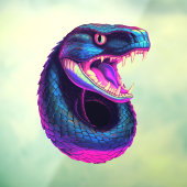 Cobra Snake in Vaporwave-Ästhetik Fensteraufkleber (Blatt 3)