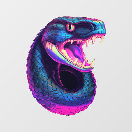 Cobra Snake in Vaporwave-Ästhetik Fensteraufkleber