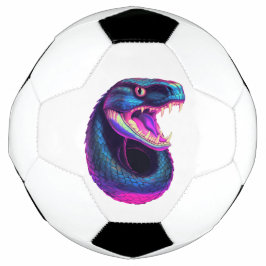 Cobra Snake in Vaporwave-Ästhetik Fußball