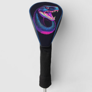 Cobra Snake in Vaporwave-Ästhetik Golf Headcover