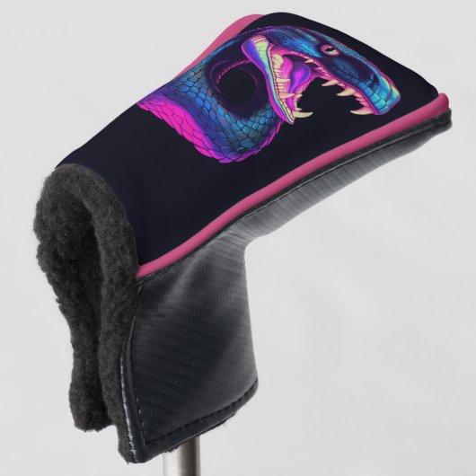 Cobra Snake in Vaporwave-Ästhetik Golf Headcover (3/4 Vorderseite)
