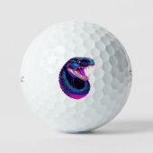 Cobra Snake in Vaporwave-Ästhetik Golfball (Vorderseite)