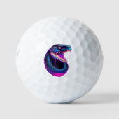 Cobra Snake in Vaporwave-Ästhetik Golfball (Vorderseite)